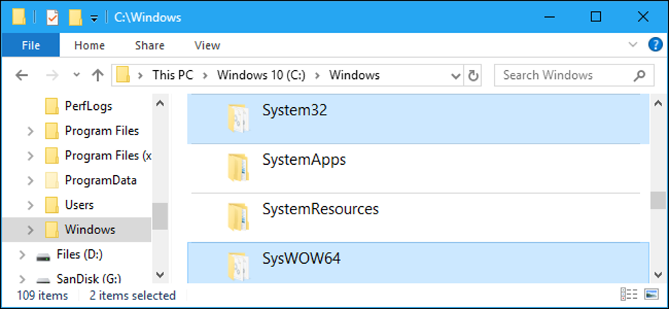 ما هو الفرق بين مجلدي  System32 و SysWOW64 في ويندوز
