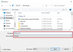 حفظ ملف htpasswd