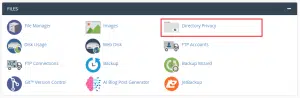 انتقل للوحة التحكم وابحث عن Directory Privacy