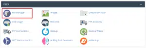 مدير الملفات في لوحة تحكم cPanel