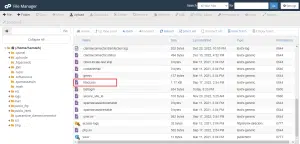 ملف .htaccess ضمن الملفات المخفية