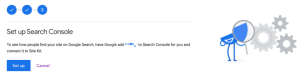 السماح بإعداد حساب Search Console