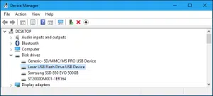 عرض تعاريف Disk Drives