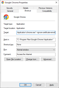 تجاوز تنبيه الاتصال غير آمن من خصائص Chrome