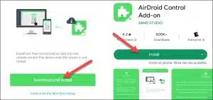 سيُطلب منك تثبيت تطبيق إضافي هو Control Add-On