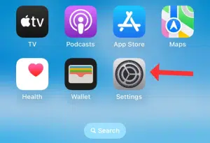 افتح تطبيق Settings