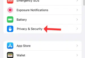 اختر Privacy & Security