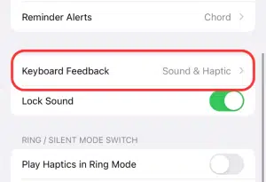 ابحث عن Keyboard Feedback
