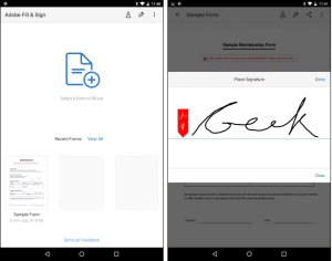 استخدام تطبيق Adobe Fill & Sign لتوقيع ملفات الـPDF في موبايل أندرويد