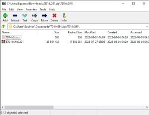 الملف بعد فك ضغطه