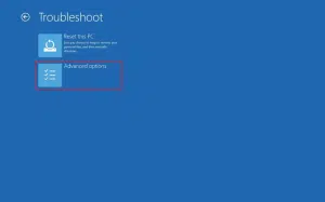 اختيار Advanced options