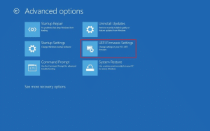 اختيار UEFI Firmware settings