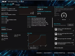 صفحة إعداد UEFI