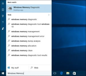 الوصول لأداة Windows Memory Diagnostic