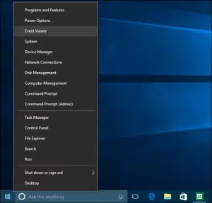 فتح برنامج Event Viewer
