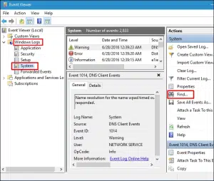 الأحداث الجديدة في Event Viewer