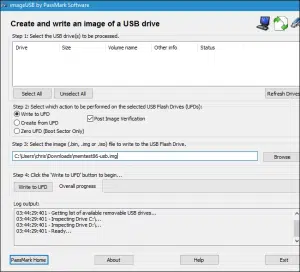 واجهة برنامج MemTest86 لفحص الرامات