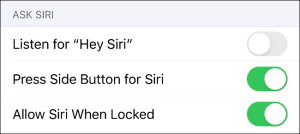 تعطيل ميزة Hey Siri