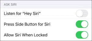 تعطيل ميزة Hey Siri