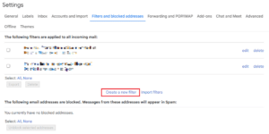 الطريقة الثالثة لإنشاء فلتر جديد