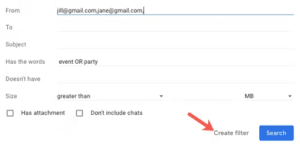 بعد الانتهاء اضغط Create Filter