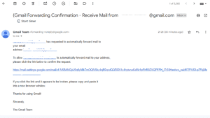 الإيميل الذي يحتوي على رابط التحقق