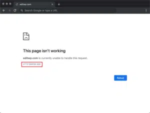 أحد أشكال الخطأ http 500 خطأ خادم داخلي