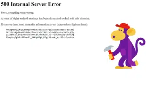 الخطأ http 500 خطأ خادم داخلي كما يظهر عند حدوثه في موقع اليوتيوب
