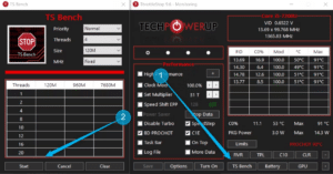 أداة TS Bench للتحقق من أن اللابتوب لن يواجه أي مشاكل عند تخفيض الفولت