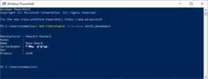 معرفة نوع ورقم اللوحة الأم من برنامج PowerShell