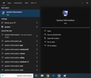 البحث عن System Information