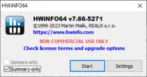 فتح برنامج HWiNFO64