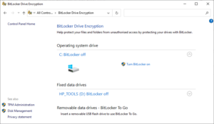 ميزة Bitlocker encryption الموجودة في نسخة ويندوز Pro فقط
