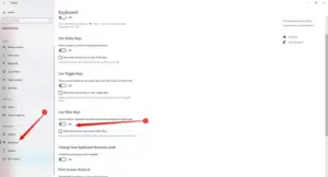 إلغاء ميزة Filter Keys