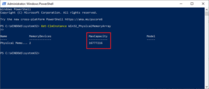 معرفة حجم الرام الذي يمكن للوحة الأم استيعابه باستخدام PowerShell
