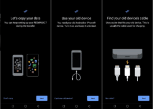 شاشة Copy apps & data