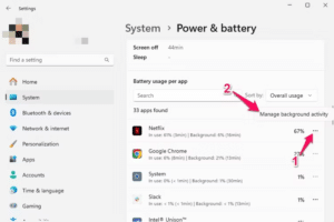 انتقل لأسفل الصفحة في Battery usage per app