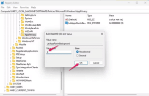 اكتب الرقم 2 تحت Value Data