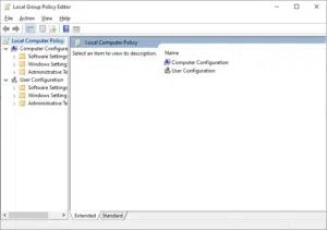 نافذة Group Policy Editor