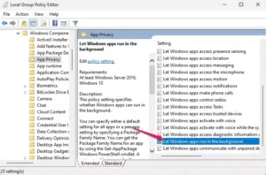 انقر مرتين على Let Windows apps run in the background