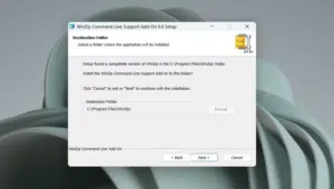 تنصيب ملف WinZip Command-Line