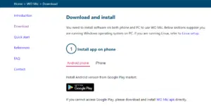 تنزيل برنامج WO Mic على الهاتف الأندرويد أو الآيفون