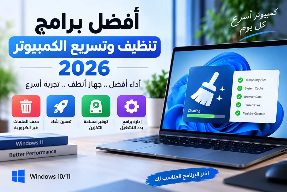 أفضل برامج تنظيف وتسريع الكمبيوتر 2026 – تحسين أداء Windows